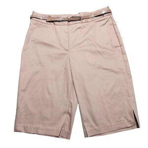 Worthington Women's Modern Fit Khaki Bermuda Shorts w/Belt